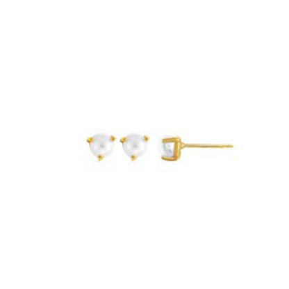 Prong-Set Pearl Studs