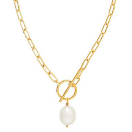 Pearl Necklace with T-Bar Clasp