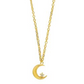 Crescent Moon with Cz Necklace