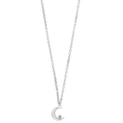 Crescent Moon with Cz Necklace