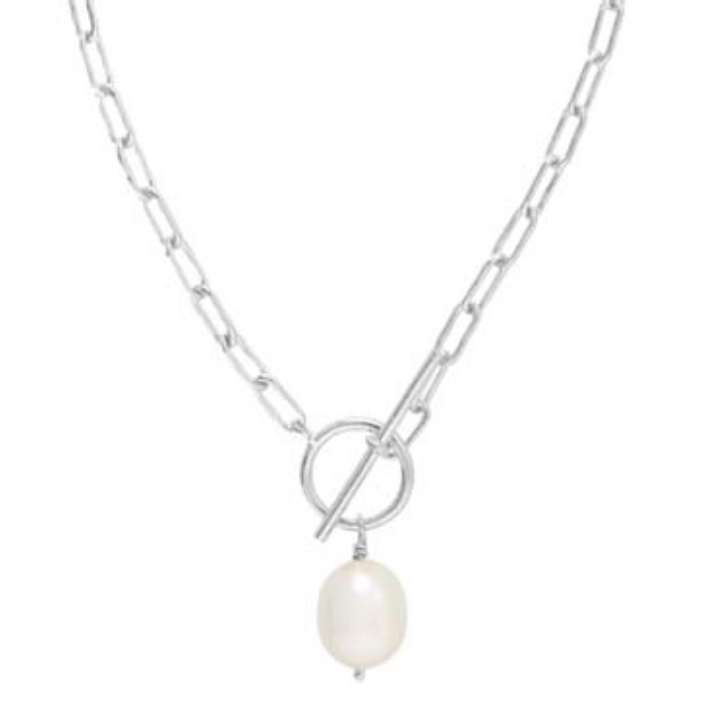 Pearl Necklace with T-Bar Clasp