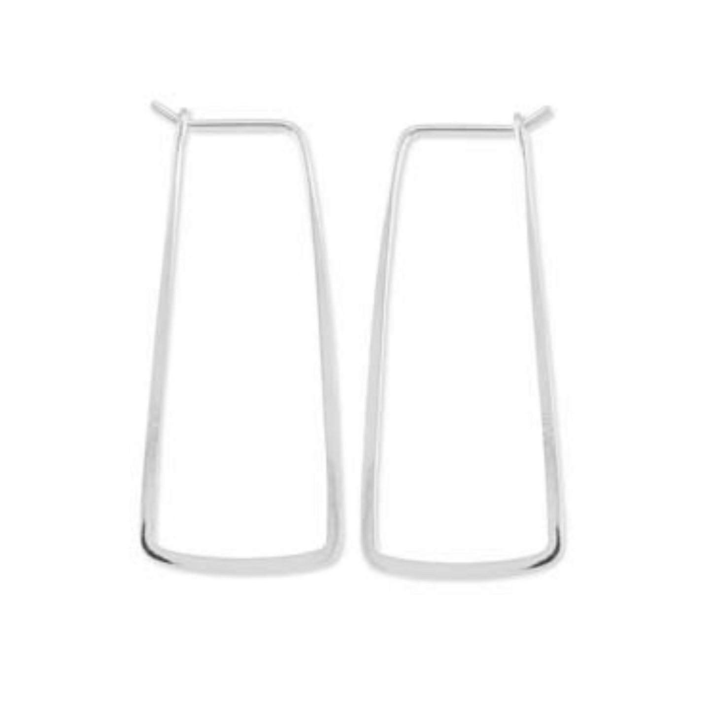 Long Tapered Rectangle Wire Hoop