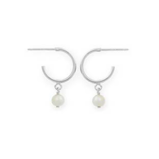 Hanging Pearl Half Hoop