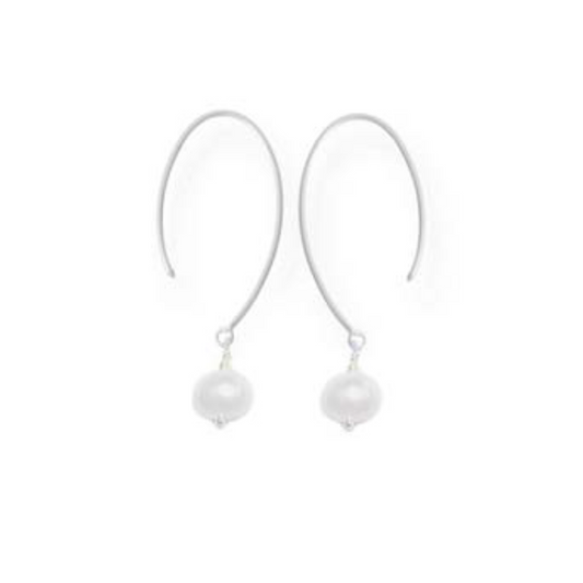 Oval Hoop White Pearl