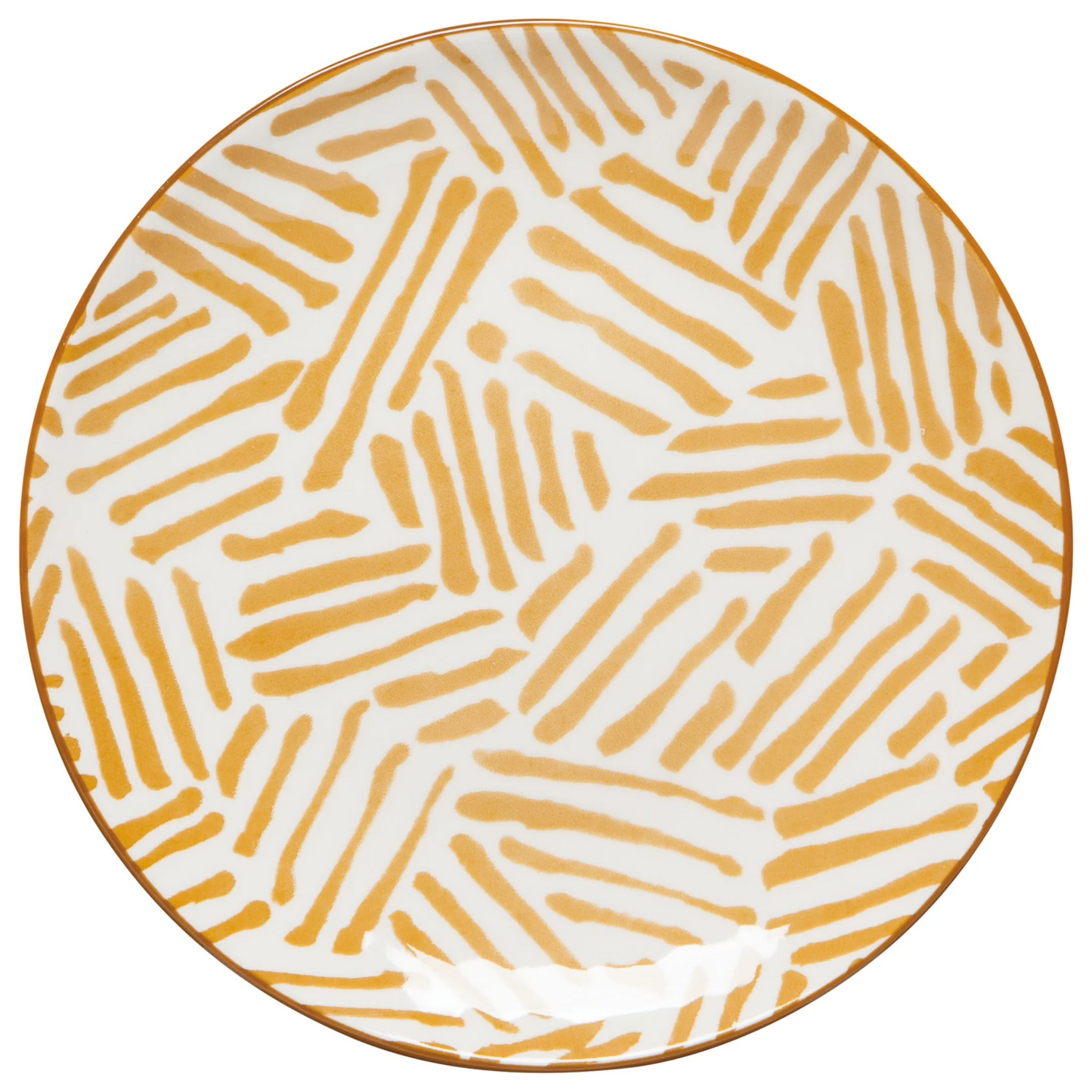 Ochre Lines Stamped Appetizer Plate