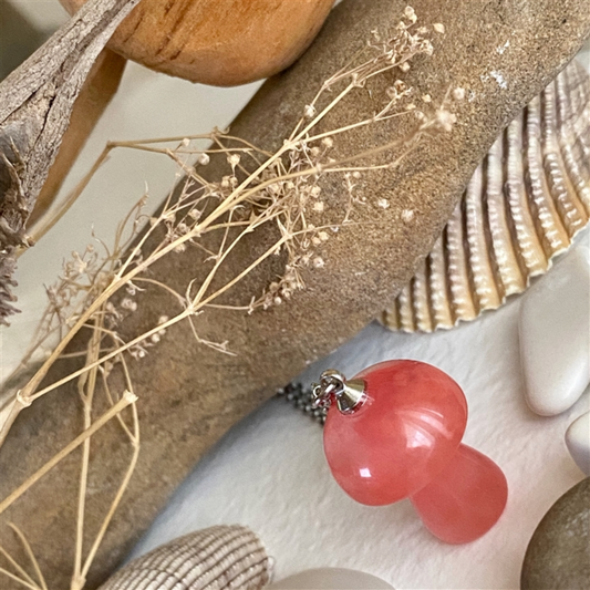 Bolete Stone Mushroom Pendant