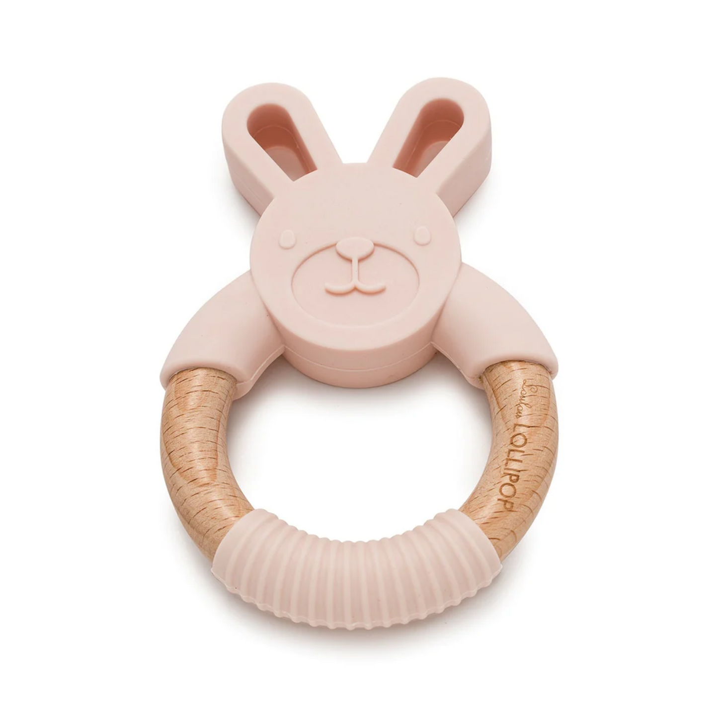 Bunny Silicone and Wood Teething Ring