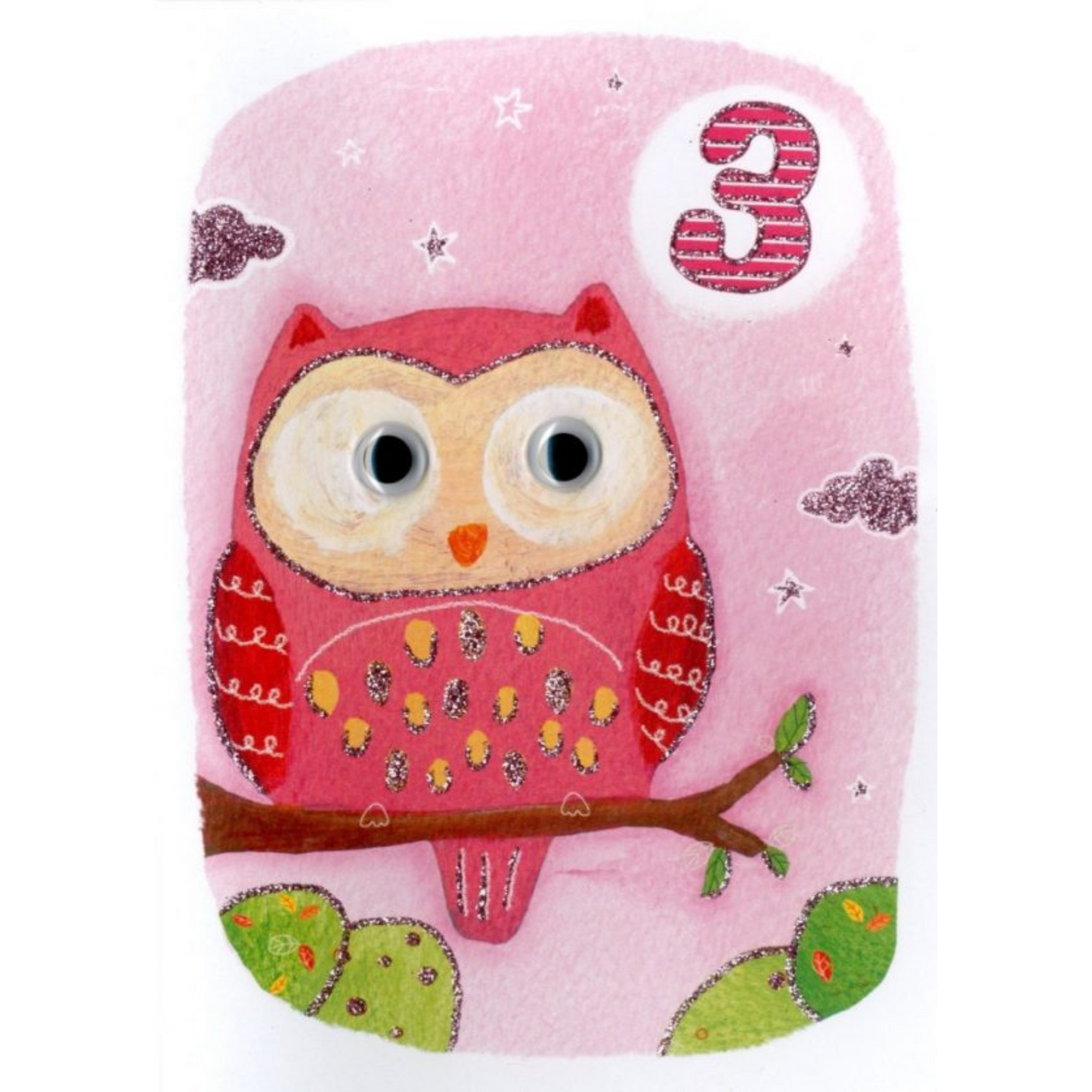 Owl 3rd Birthday Card