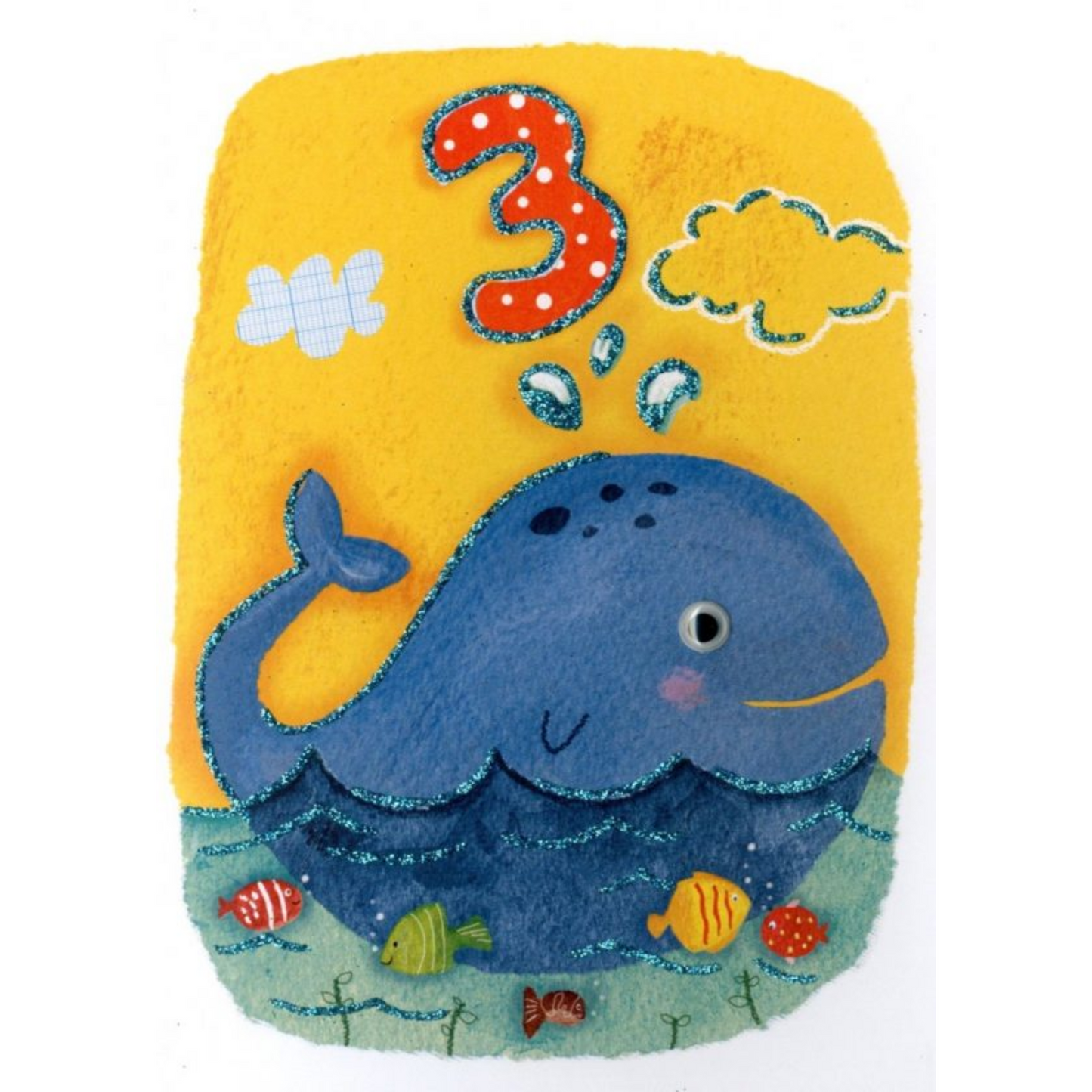 Whale 3rd Birthday Card