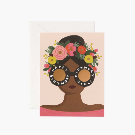 Flower Crown Birthday Girl Card