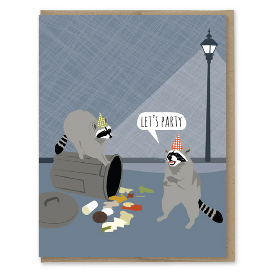 Raccoon Party Birthday Card