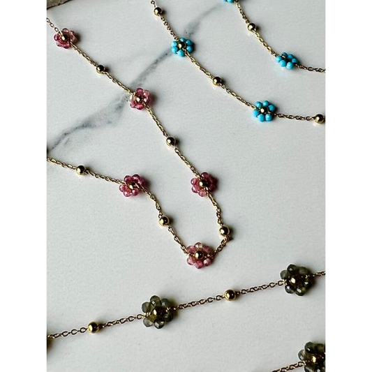 Semi Precious Daisy Chain Necklace