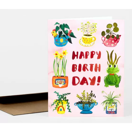 Houseplant Happy Birthday Card