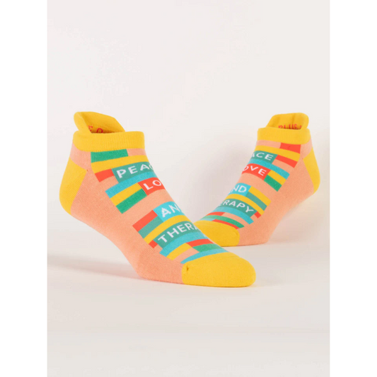 Peace Love & Therapy Sneaker Socks