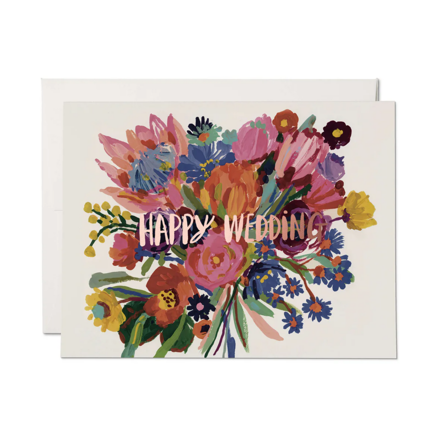 Happy Wedding Flowers Card