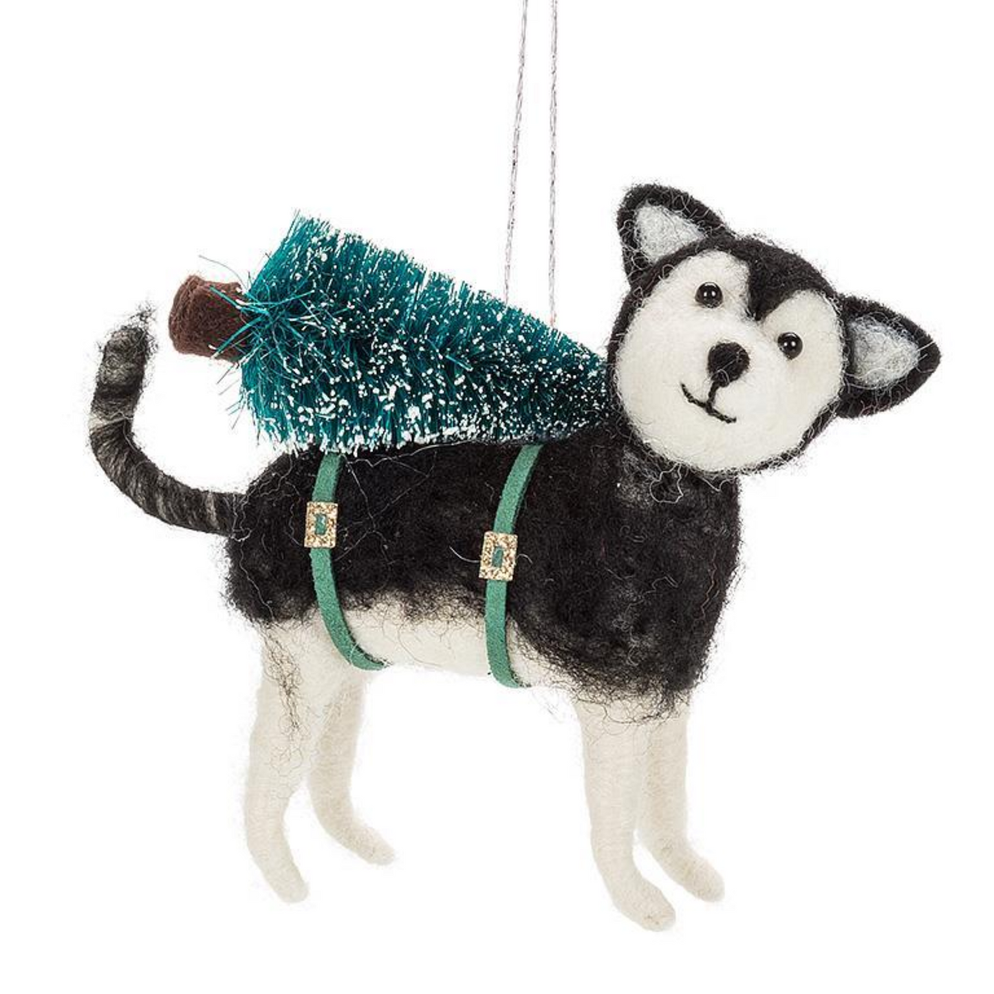 Husky with Tree Ornament