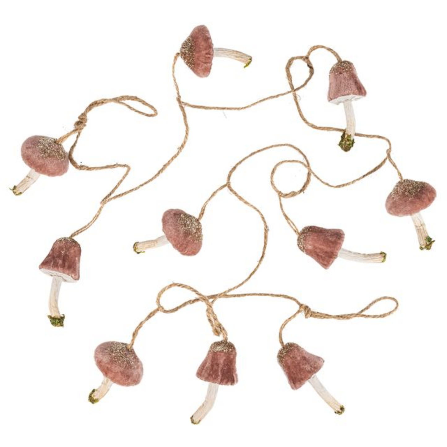 Velvet & Paper Mushroom Dusty Rose Garland