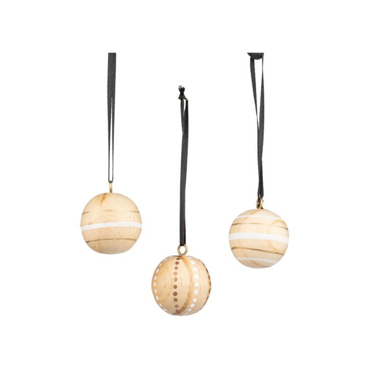 Assorted Solid Wood Ball Ornament