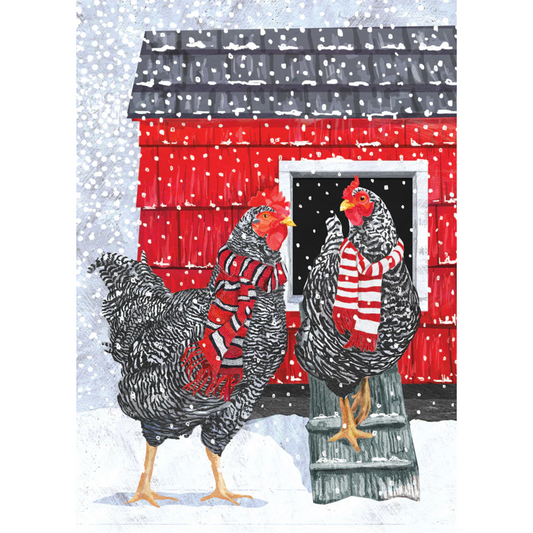 Winter Chickens Boxed Holiday Cards