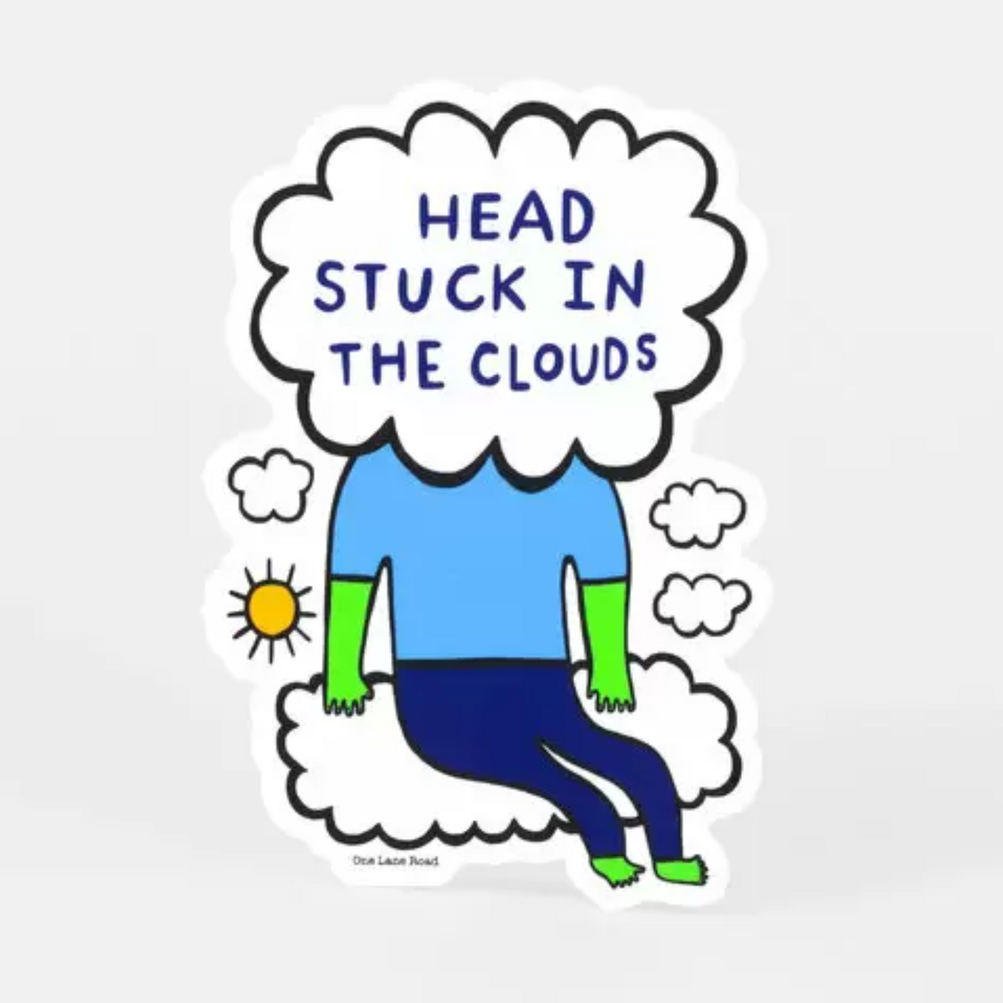 Head Stuck In The Clouds Sticker