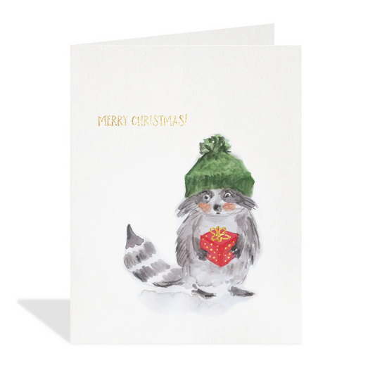Raccoon Pressie Holiday Card