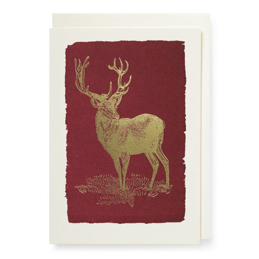 Gold Stag Holiday Card