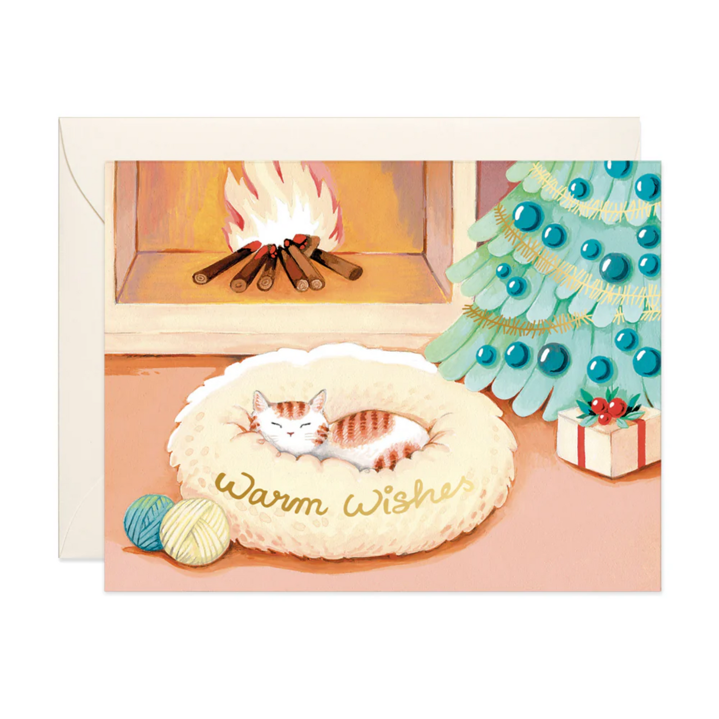 Cat Warm Wishes Holiday Card
