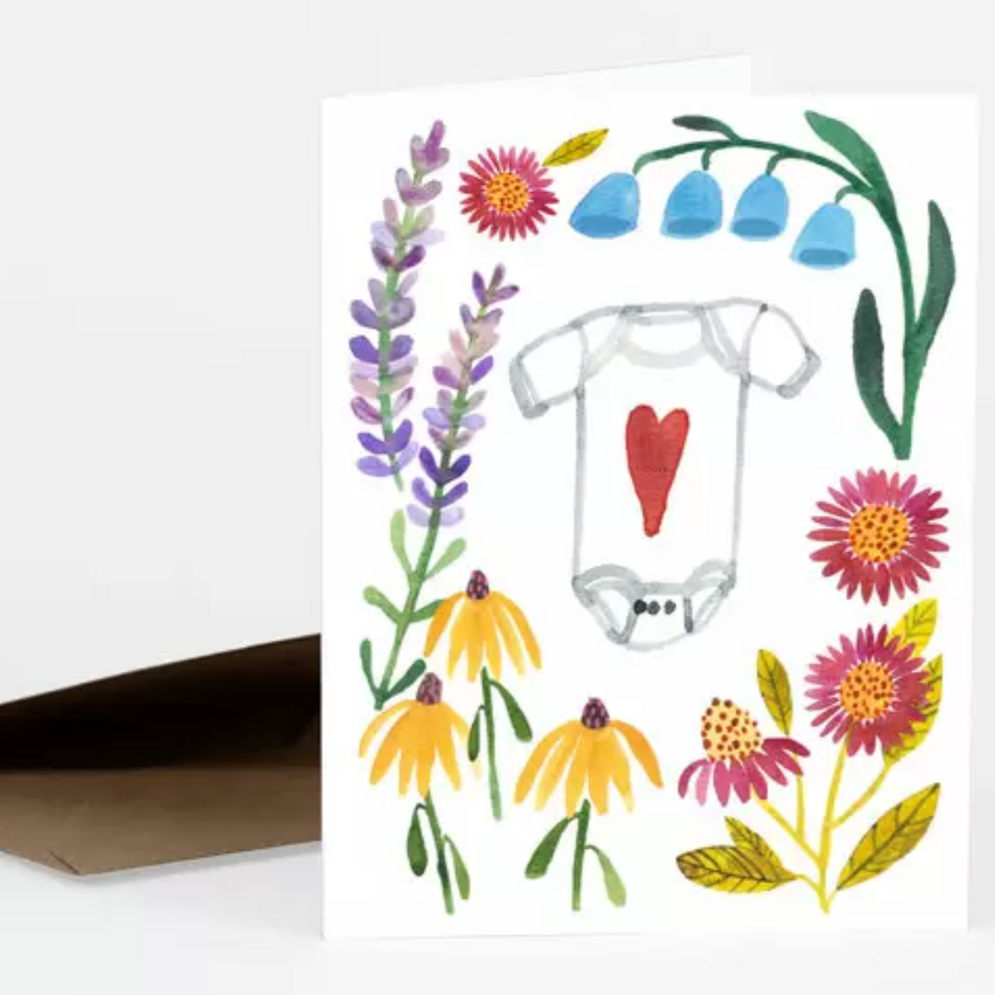 Flowers And Onesie Card