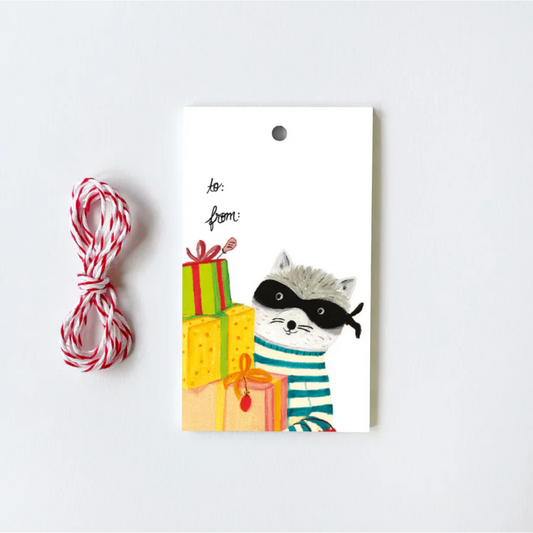 Holiday Raccoon Gift Tags