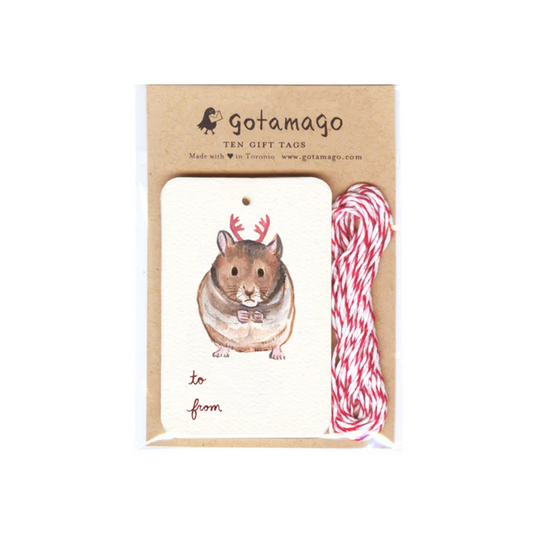 Antler Hamster Gift Tags