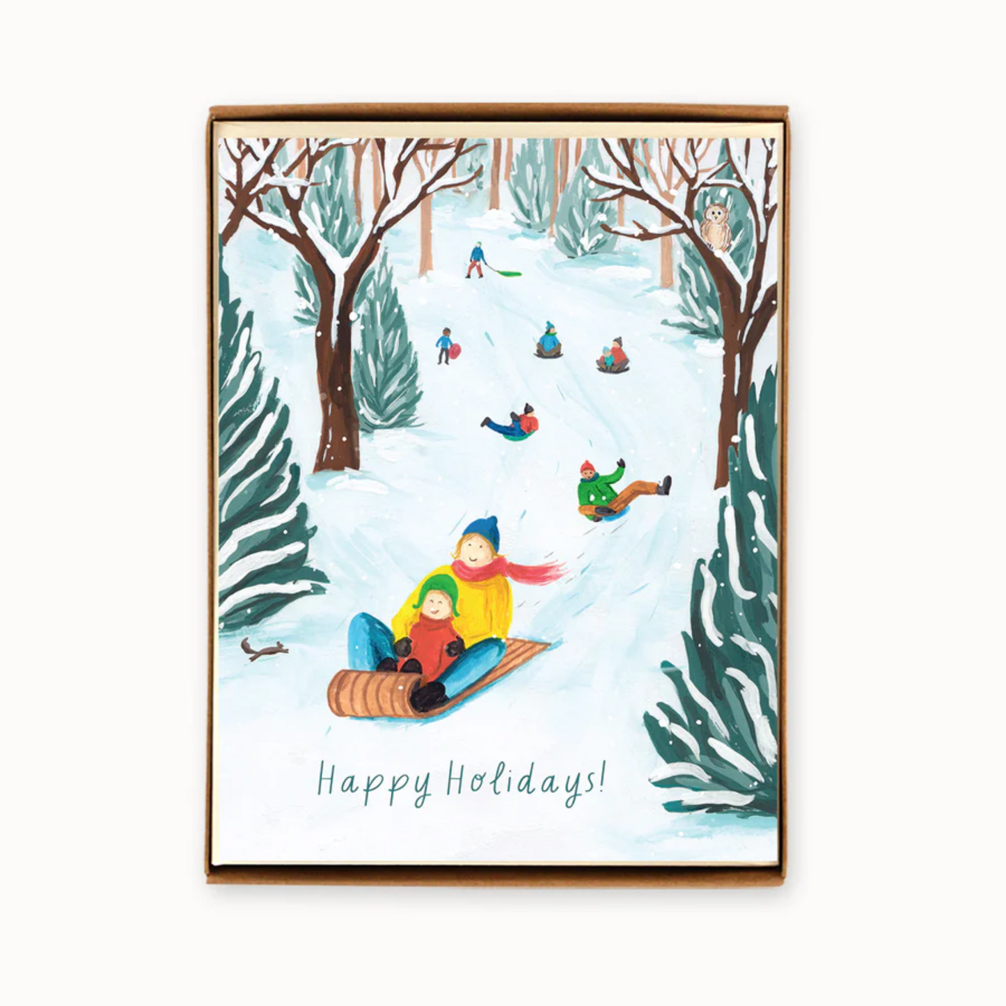 Holiday Tobogganing Boxed Cards