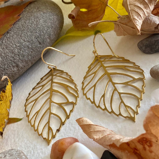 Deciduous Leaf Skeleton Earrings