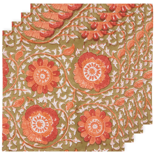Zinnia Block Print Napkins