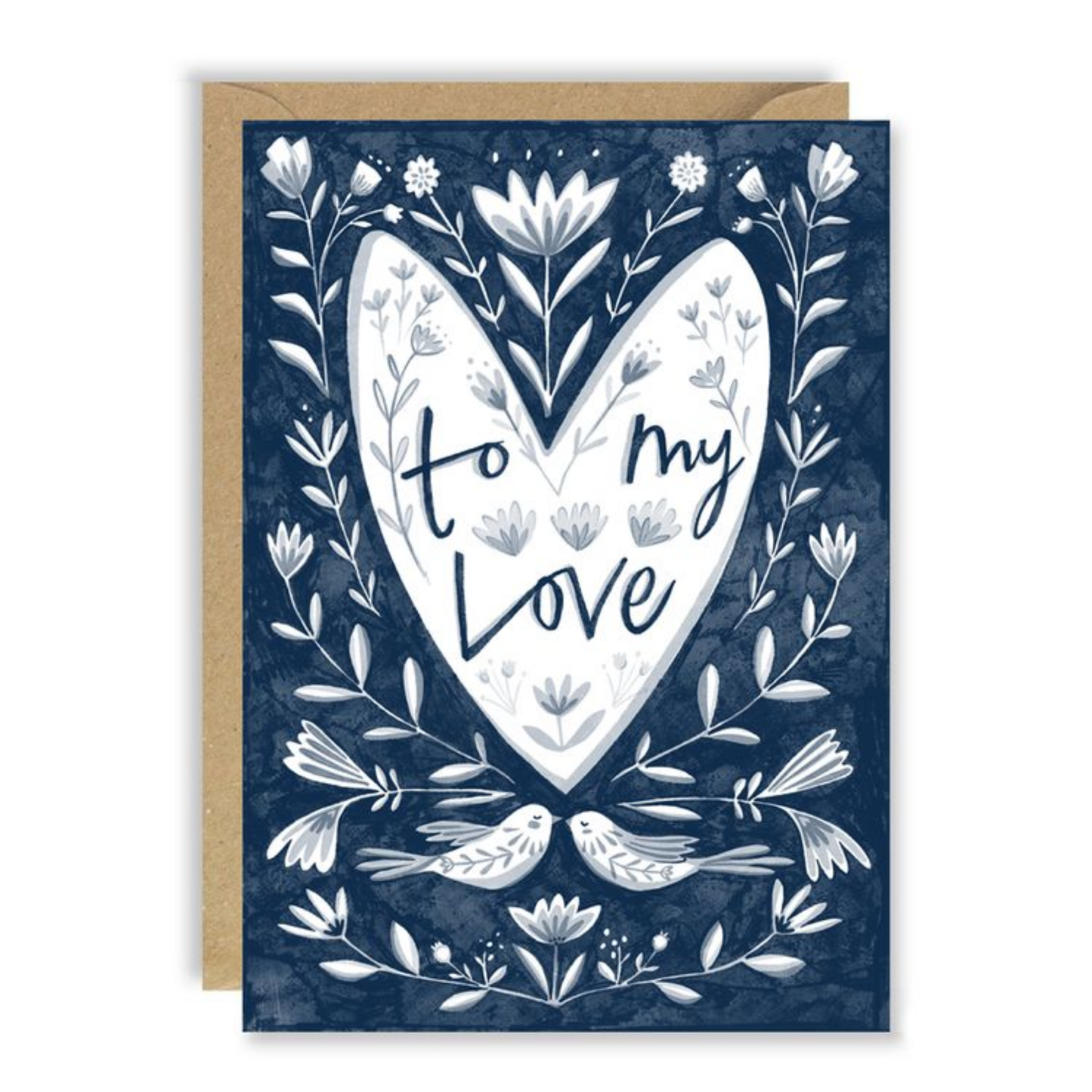 Delft Heart Love Birds Card