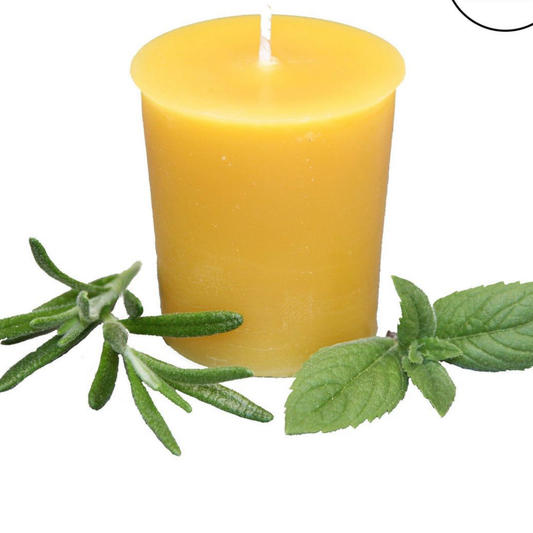 Rosemary Mint Beeswax Votive Candle