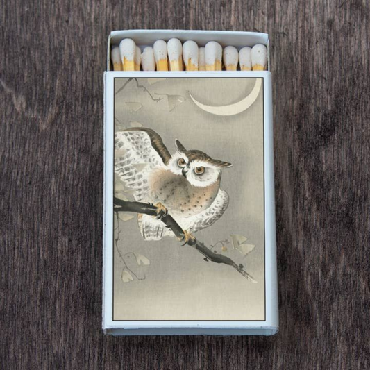 Japanese Art Owl and Moon Matches