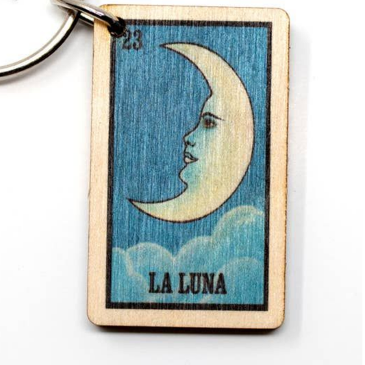Loteria Luna Full Color Wooden Keychain