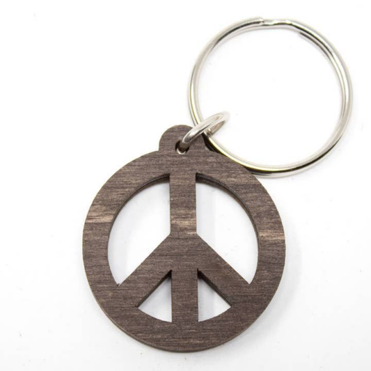 Peace Wooden Keychain