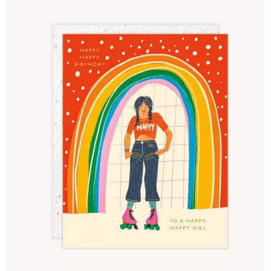 Rainbow Girl Birthday Card