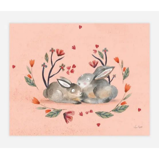 Snuggle Bunnies Art Print 8.5x10