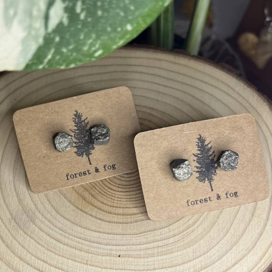 Raw Pyrite Gemstone Studs