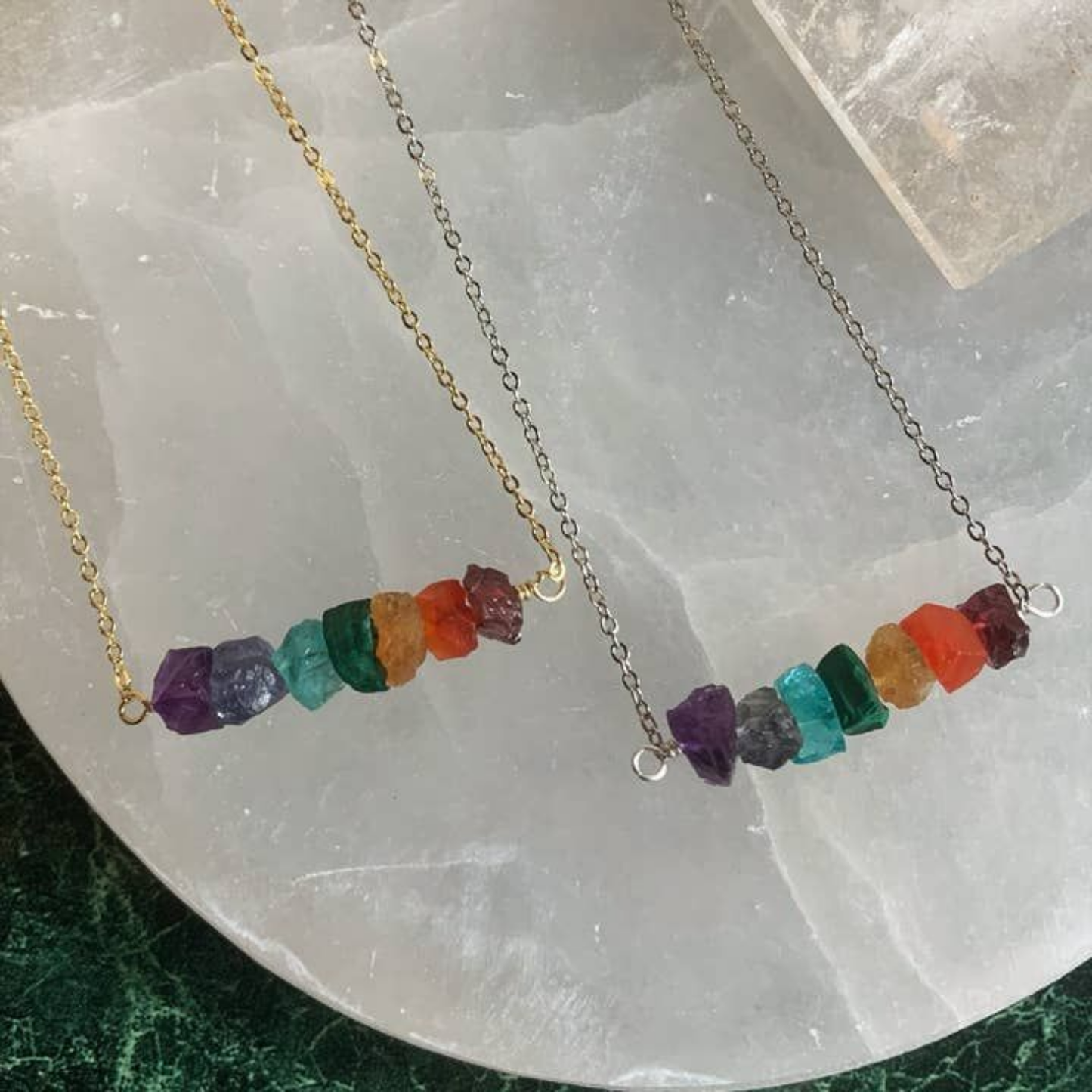 Minimalist Gemstone Chakra Necklace