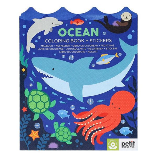 Coloring Book With Stickers: Ocean