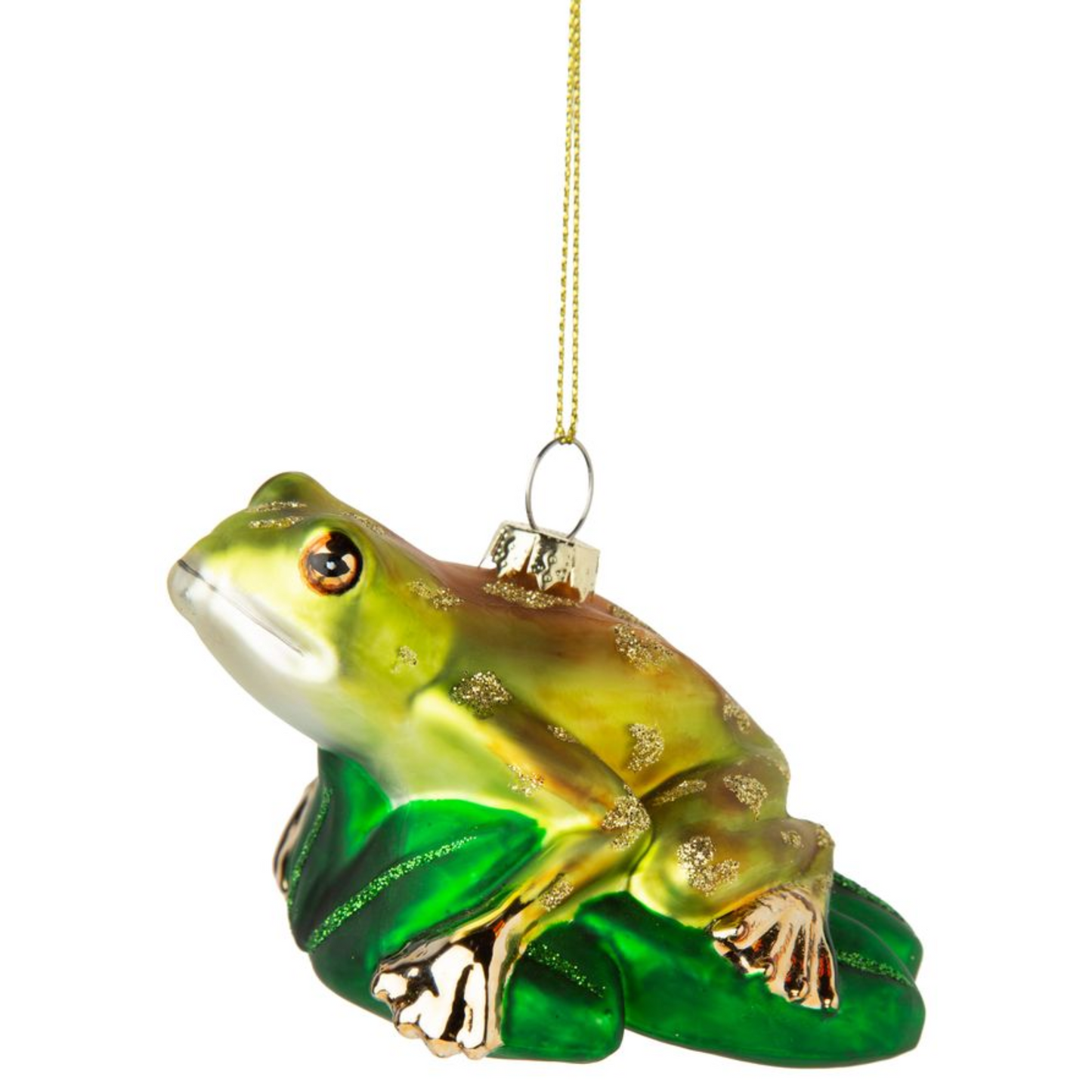 Frog on Lily Pad Glass Ornament