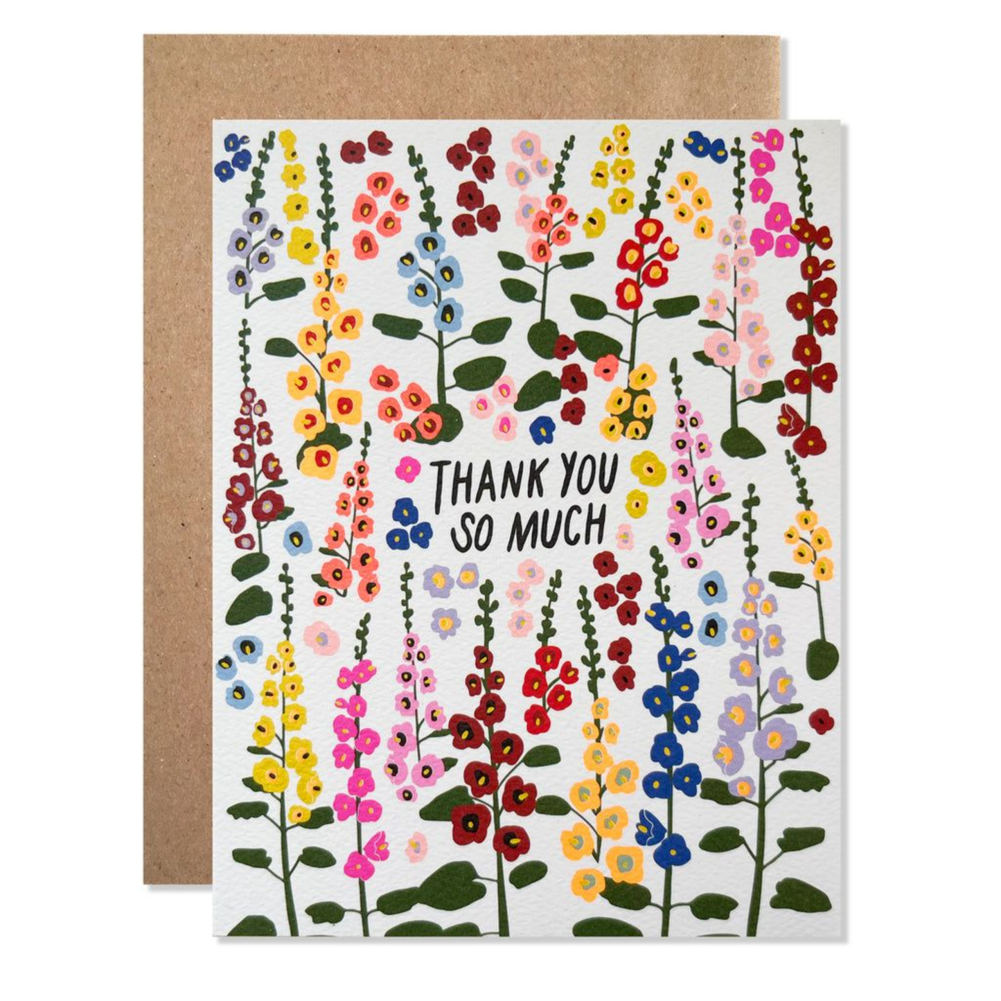 Thank You Hollyhocks Card