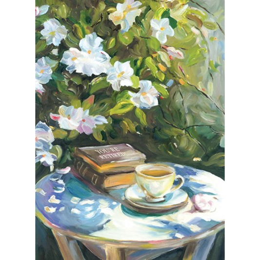 Coffee and Book Retirement Card