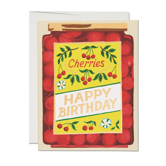 Jar of Cherries Birthday Card