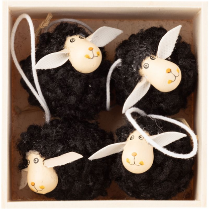 Wooly Sheep Ornament Set