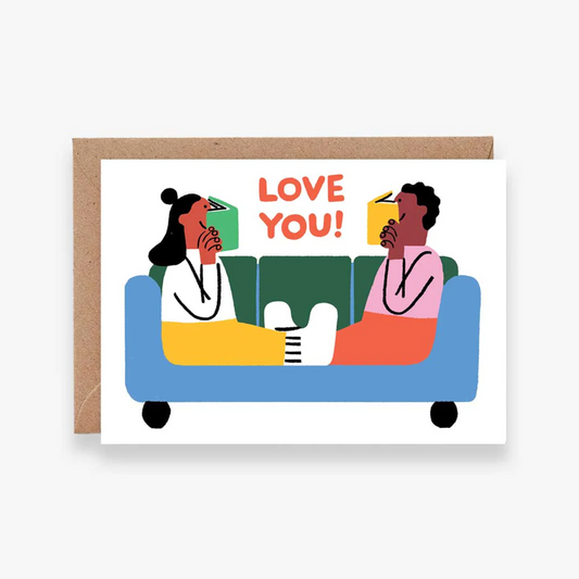 Love You Behind Books Card