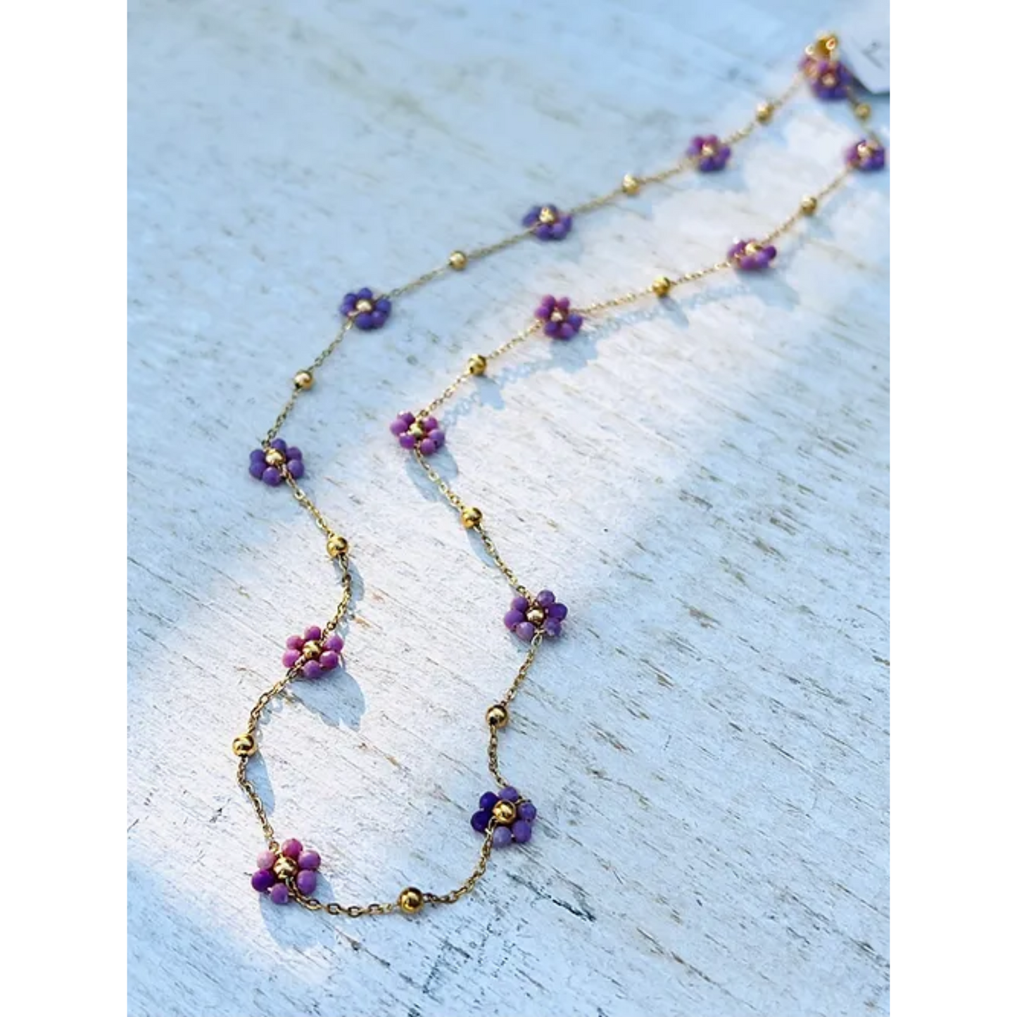 Semi Precious Daisy Chain Necklace